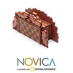 Wood 'Kingdom of the Pigs' Chess Set (Indonesia)