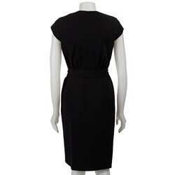 Calvin Klein Women's Black Snap-front Cap Sleeve Dress