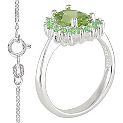 Silver Multi-gemstone Jewelry Set