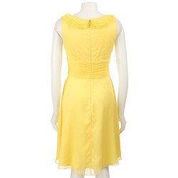 Tahari ASL Women's Yellow Chiffon Dress