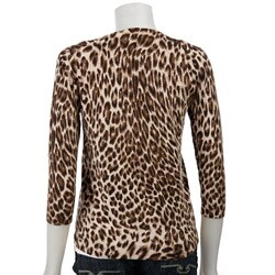 Philosophy Women's 3/4-sleeve Leopard Print Cardigan
