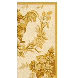 Hand-hooked Rooster Gold Wool Runner (2'6 x 10')