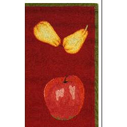 Hand-hooked Fruits Red Wool Runner (2'6 x 6')