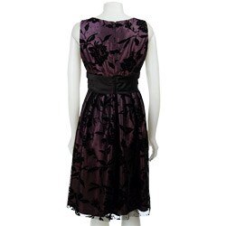 R&M Richards Women's Flocked Taffeta Dress