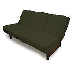 Armless Dark Moss Futon/ Sofa Bed