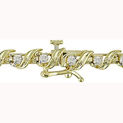 14k Yellow Gold 1ct TDW Diamond Bracelet (H-I, I1)