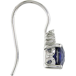 10k Gold Simulated Tanzanite and Diamond Earrings