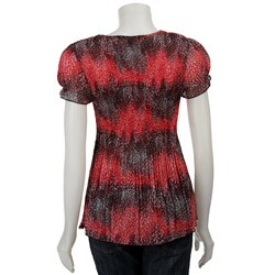 Piano Women's Scarlet Crochet Trim Square-neck Blouse