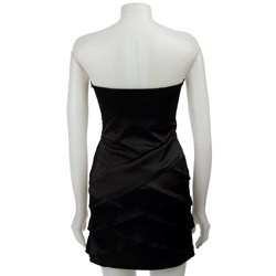 Morgan & Co Junior's Strapless Oragami Fold Satin Dress