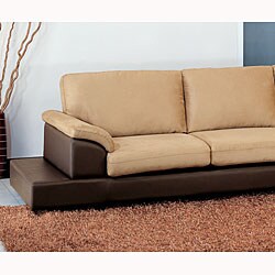 Cabo Mocha Microsuede Sectional Sofa and Ottoman