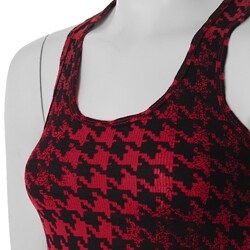 L.A. Movers Junior's Red/ Black Ribbed Tank Top