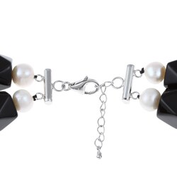 Maddy Emerson Couture Onyx and Pearl Necklace (10 mm)