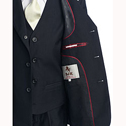 BJK Collection Boy's Solid Navy Blue Suit