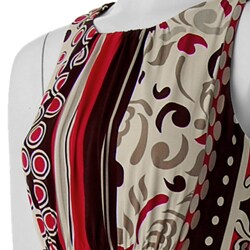 Sangria Women's Retro Print Sleeveless Maxi Dress