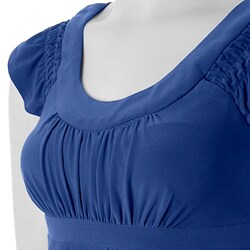 Sangria Women's High-waist Smocked-sleeve Dress