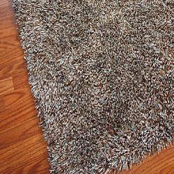 Hand-woven Alexa My Soft Brown Shag Rug (5' x 7'9)