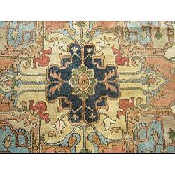 Indo Serapi Vegetable-dyed Rust/ Ivory Rug (10' x 16')