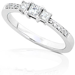 14k Gold 1/3ct TDW Princess Diamond Engagement Ring (H-I, I1-I2)