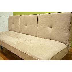Beige Split-back Convertible Sofa/ Bed