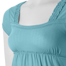 Energie Brand Junior's Pointelle Smocked Square-neck Top
