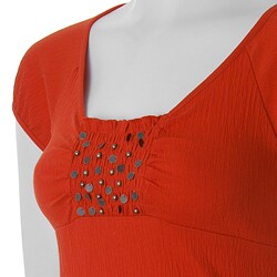 Self Esteem Junior's Smocked High-waist Tie-back Top