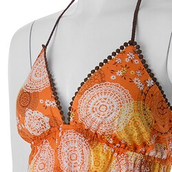 Self Esteem Junior's Orange Empire Waist Halter Tunic