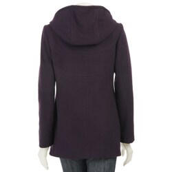 AK Anne Klein Women's Double-breasted Hooded Peacoat