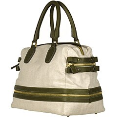 Chloe Natural Canvas Expandable Weekend Tote