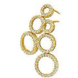 14k Gold 1ct TDW Diamond Triple Circle Earrings (G-H, I1)
