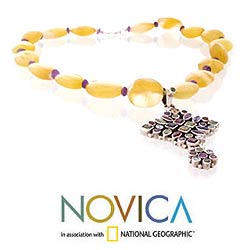 Citrine and Amethyst 'Lemon Starlight' Pendant Necklace (India)