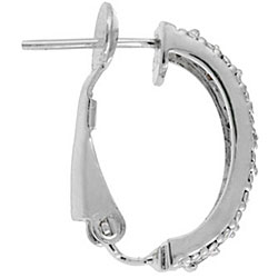 Glitzy Rocks Sterling Silver Gemstone Semi-hoop Earrings
