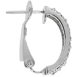 Glitzy Rocks Sterling Silver Blue Topaz and Diamond Accent Semi-hoop Earrings
