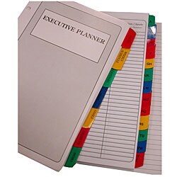 Bond Street Black Koskin Leather Look Non-dated Zippered Day Planner