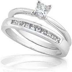 14k White Gold 1/2ct TDW Princess Diamond Bridal Set (H-I, I1-I2)