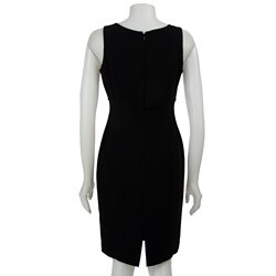 Ellen Tracy Women's Black Sleeveless Crepe Dress 