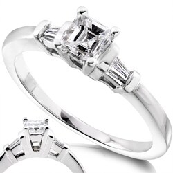 14k Gold 1/2ct TDW Asscher Diamond Engagement Ring (H-I, SI1-SI2)
