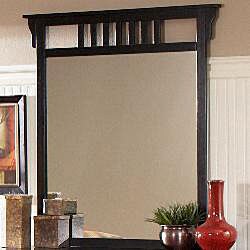 Mission Valley Distressed Black Dresser and Mirror Set
