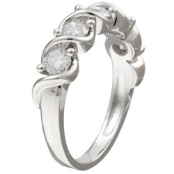 14k White Gold 1ct TDW Diamond 5-stone Wedding Band (G-H, I2)