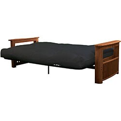 Columbus Walnut Full-size Futon Frame/ Premier Mattress Set