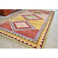 Handmade Shariz Wool Rug (5' x 8')