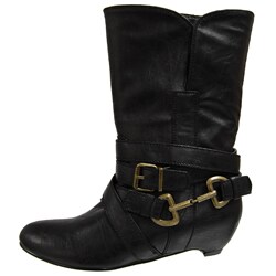 Bamboo by Journee Collection Women's Buckle Accent Mid-calf Boots