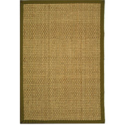 Hand-woven Casual Natural/ Olive Seagrass Rug (9' x 12')