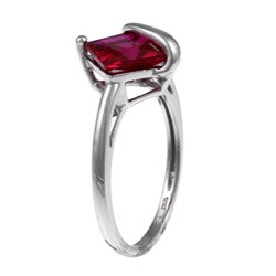 10k Gold Created Ruby Swirl Ring