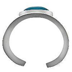 Silvertone Cat's Eye Bangle Bracelet