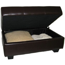 Vanderbilt Leather Look Storage Ottoman