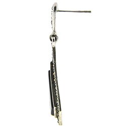 Sterling Silver Marcasite/ Black Onyx Drop Earrings