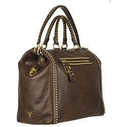 Prada Glace Calf Stud Briefcase