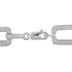 Sterling Silver 1/5ct TDW Diamond Link Bracelet (J-K, I3)