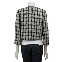 Larry Levine Women's Houndstooth One-button Jacket