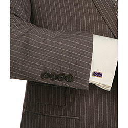 Ferrecci Men's 2-piece Pinstriped Grey 3-pocket Suit